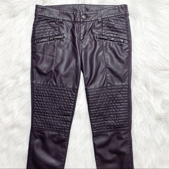 SOLD-Free People Faux Leather Skinny Moto Pants - Picture 4 of 11